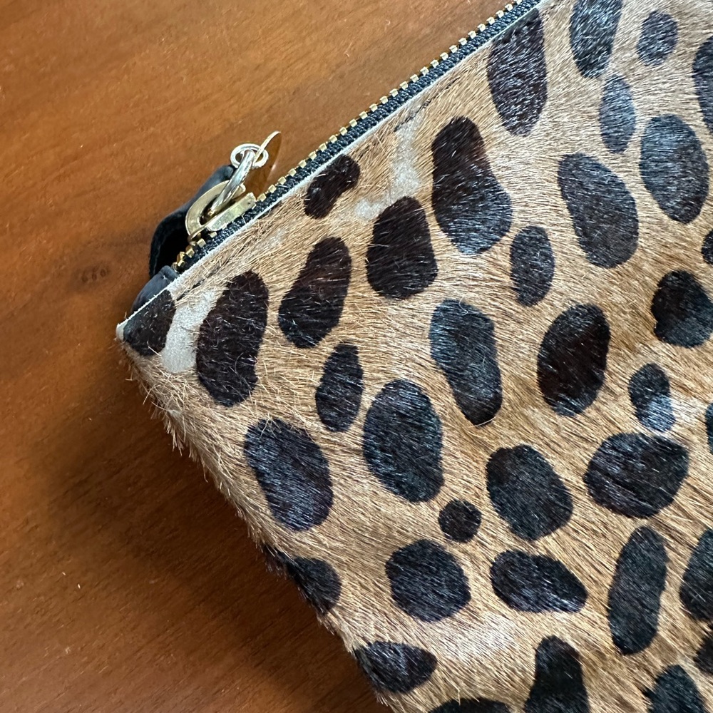 Clare V leopard foldover clutch
